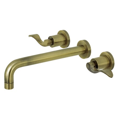 Kingston Brass Roman Tub Faucet, Antique Brass, Wall Mount KS8023DFL